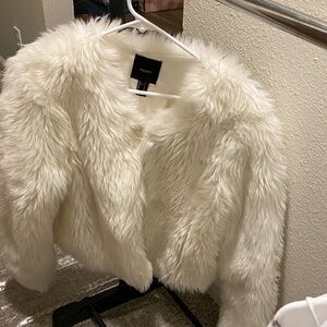 Women's White Faux Fur Jacket